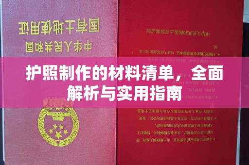 巴楚护照制作的材料清单，全面解析与实用指南